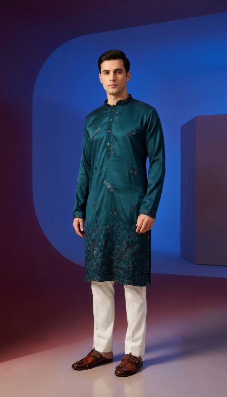 Green Kurta for Men Wedding Style With Pant