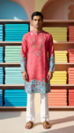 Wedding Red Kurta Pant for Mens Wear