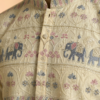 Men's Lemon Pastel silk kurta with elephant motif embroidery and mandarin collar (1)