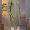 Men's Sage Green Embroidered Kurta with Sequin Work for Weddings (1)