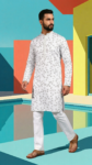 Men’s Designer White Kurta Pant - Casual & Festive Wear