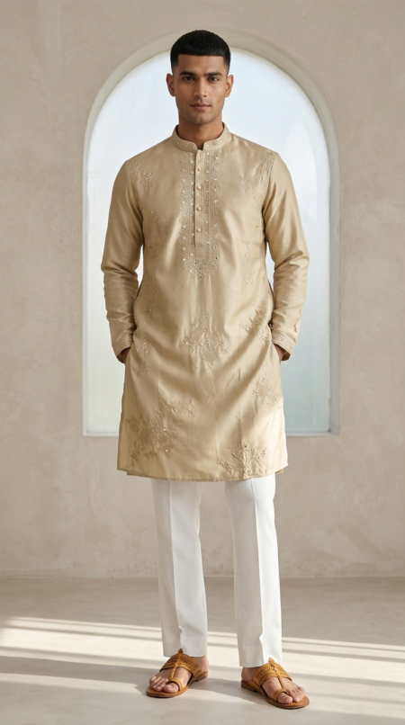 mens-beige-silk-embroidered-kurta (2)