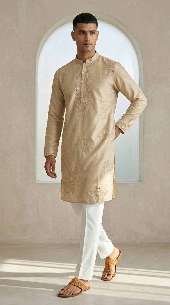 mens-beige-silk-embroidered-kurta (2)