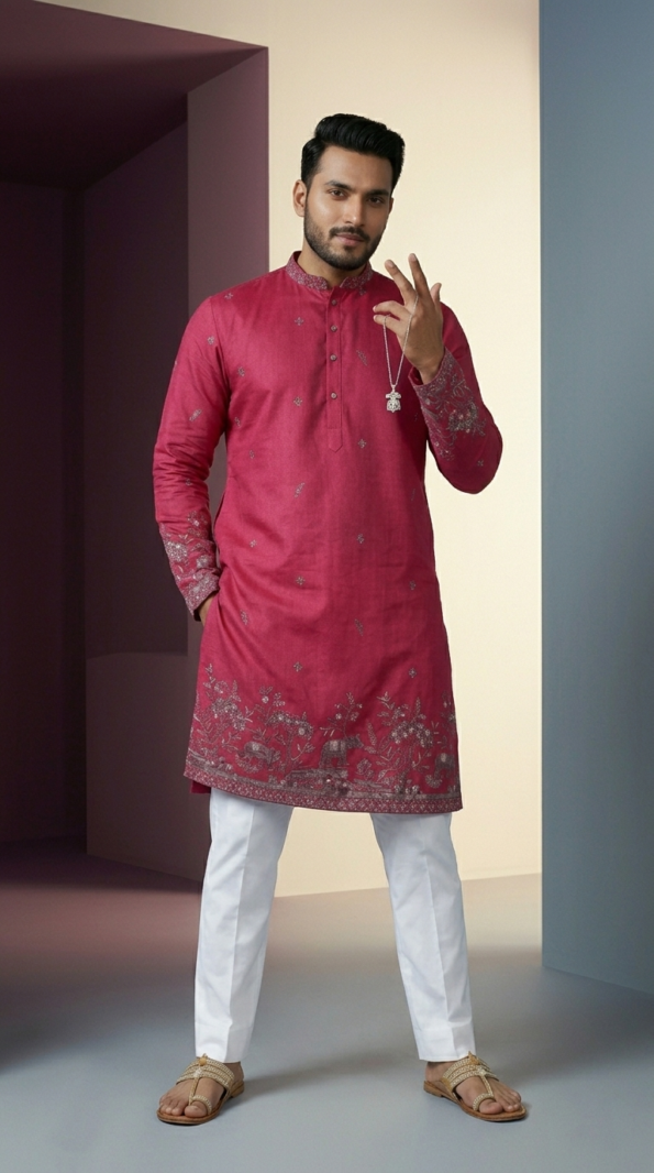 pink -embroidered-men-kurta (2)