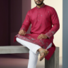 pink -embroidered-men-kurta (2)