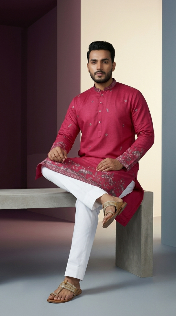 pink -embroidered-men-kurta (2)